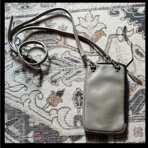 Bandolier Gray pebble Leather Crossbody pouch